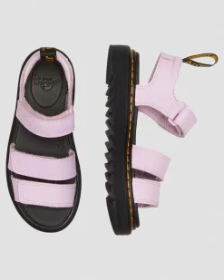 Dr. Martens Sandales Klaire En Cuir Athena à Brides Velcro Junior Rose clair — Athena Best