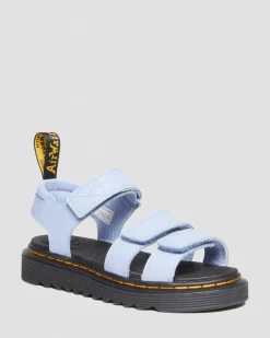 Dr. Martens Sandales Klaire En Cuir Athena à Brides Velcro Junior Zen Blue — Athena Best