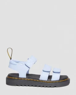 Dr. Martens Sandales Klaire En Cuir Athena à Brides Velcro Junior Zen Blue — Athena Best
