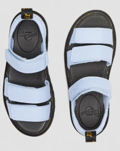 Dr. Martens Sandales Klaire En Cuir Athena à Brides Velcro Junior Zen Blue — Athena Best