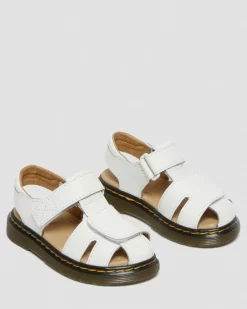 Dr. Martens Sandales Moby II En Cuir à Brides Velcro Pour Tout-petit Blanc — T Lamper Online