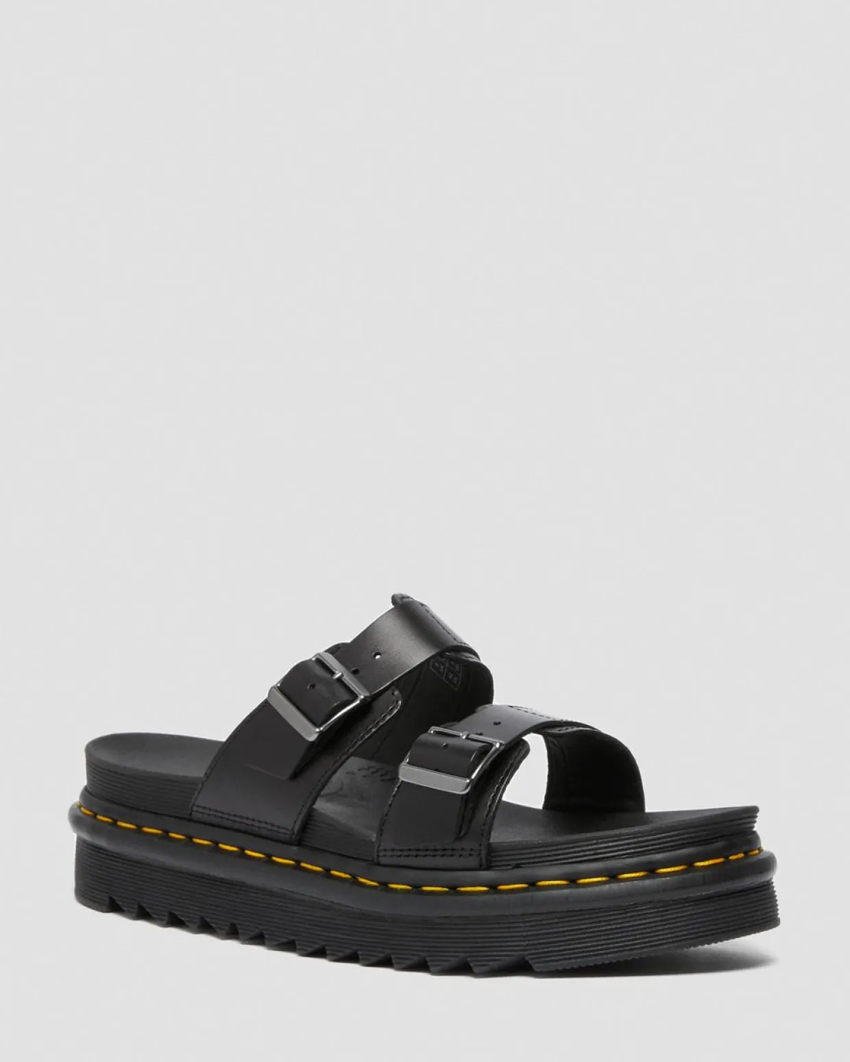 Dr. Martens Sandales Myles En Cuir Brando à Boucles Noir — Brando Discount