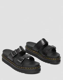 Dr. Martens Sandales Myles En Cuir Brando à Boucles Noir — Brando Discount
