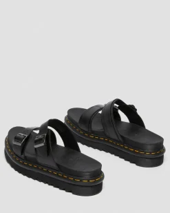 Dr. Martens Sandales Myles En Cuir Brando à Boucles Noir — Brando Discount