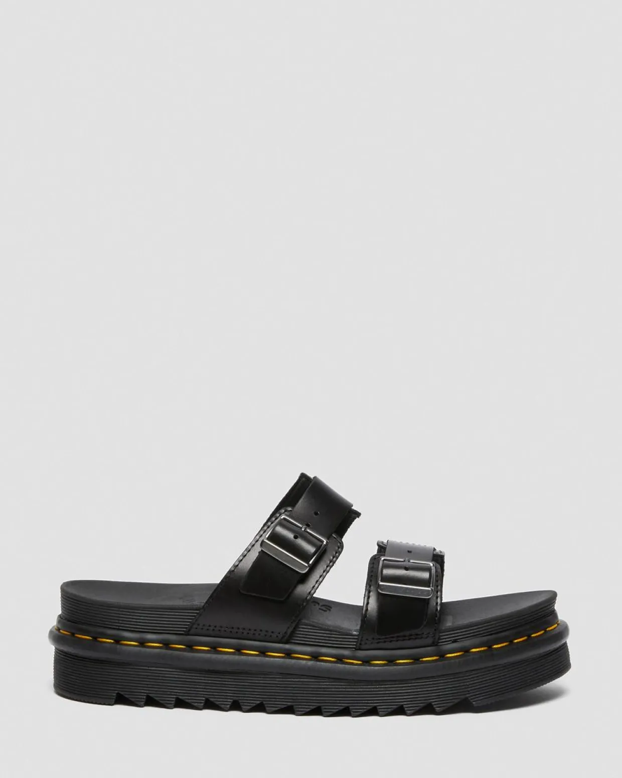 Dr. Martens Sandales Myles En Cuir Brando à Boucles Noir — Brando Discount