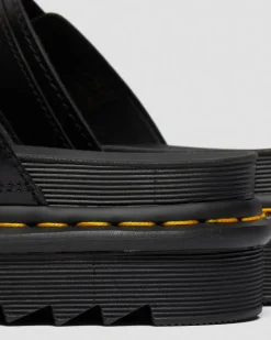 Dr. Martens Sandales Myles En Cuir Brando à Boucles Noir — Brando Discount