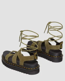 Dr. Martens Sandales Nartilla En Cuir Tumbled Nubuck Muted Olive — Tumbled Nubuck Best Sale