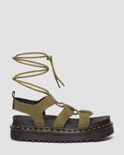 Dr. Martens Sandales Nartilla En Cuir Tumbled Nubuck Muted Olive — Tumbled Nubuck Best Sale