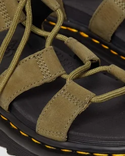 Dr. Martens Sandales Nartilla En Cuir Tumbled Nubuck Muted Olive — Tumbled Nubuck Best Sale