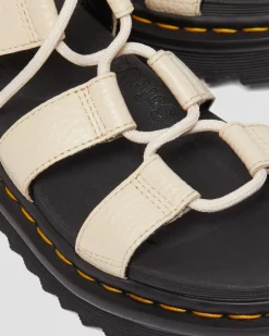 Dr. Martens Sandales Nartilla En Cuir Milled Nappa Beige texturé — Milled Nappa Discount