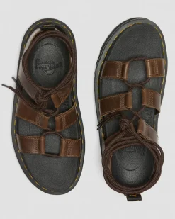 Dr. Martens Sandales Nartilla Illusion En Cuir Marron foncé — New Oily Illusion Hot