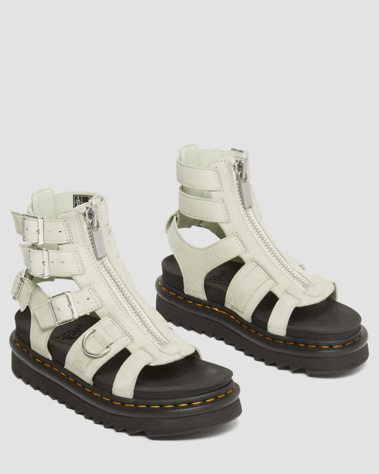 Dr. Martens Sandales Olson En Cuir Tumbled Nubuck à Zip Smoked Mint — Tumbled Nubuck Store