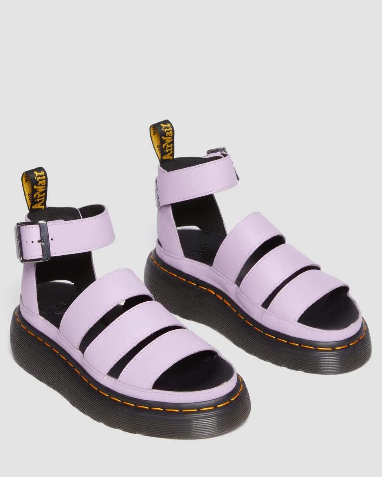 Dr. Martens Sandales Plateformes Clarissa II En Cuir à Brides Lilas — Pisa Cheap