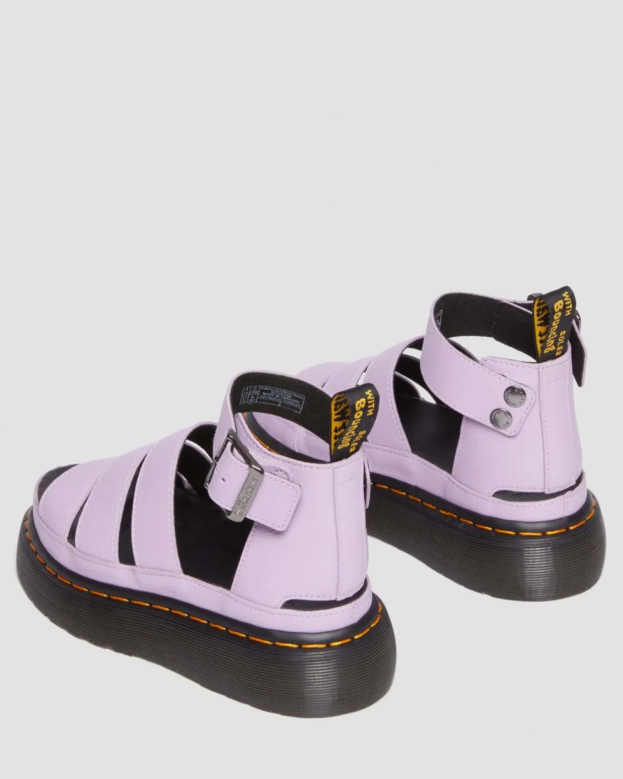Dr. Martens Sandales Plateformes Clarissa II En Cuir à Brides Lilas — Pisa Cheap