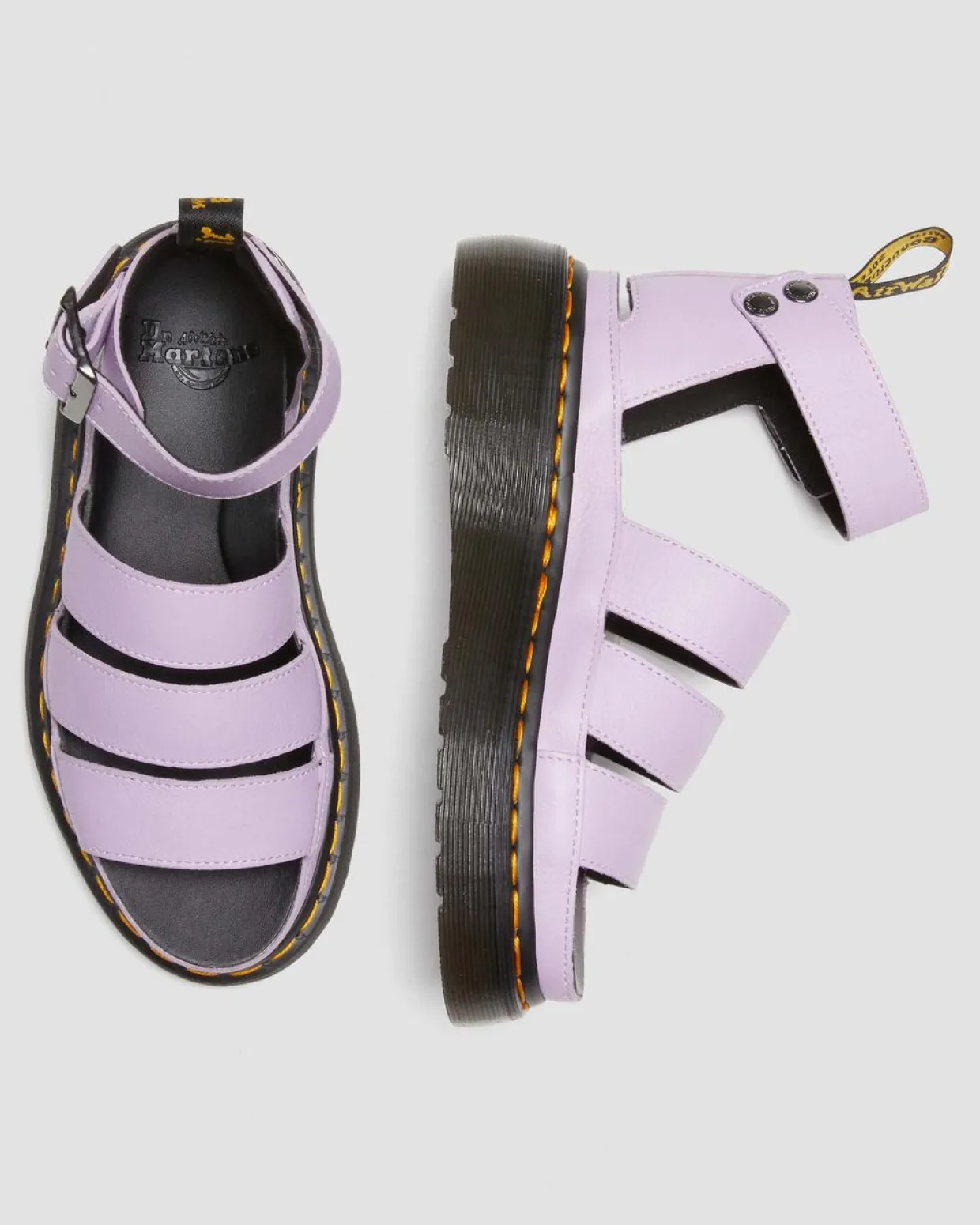 Dr. Martens Sandales Plateformes Clarissa II En Cuir à Brides Lilas — Pisa Cheap