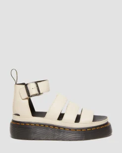 Dr. Martens Sandales Plateformes Clarissa II En Cuir à Brides Beige texturé — Pisa Discount