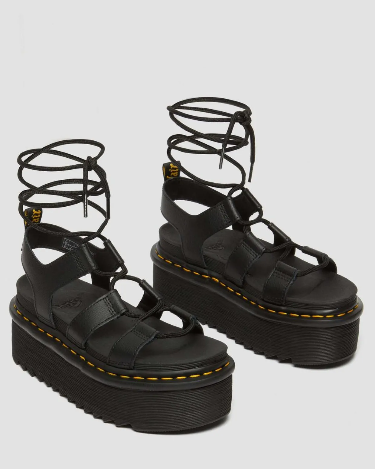 Dr. Martens Sandales Plateformes En Cuir Nartilla Noir — Athena Online