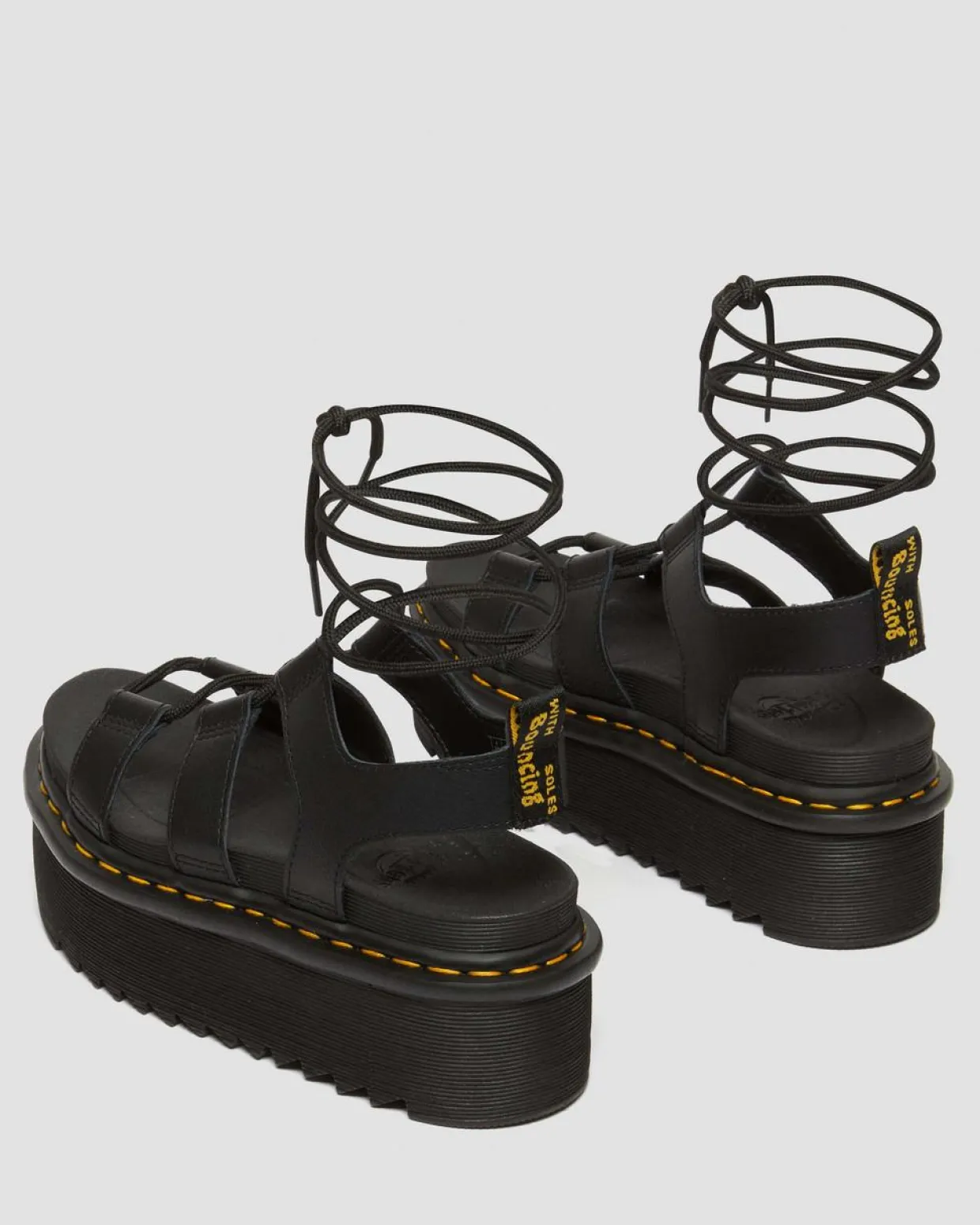 Dr. Martens Sandales Plateformes En Cuir Nartilla Noir — Athena Online