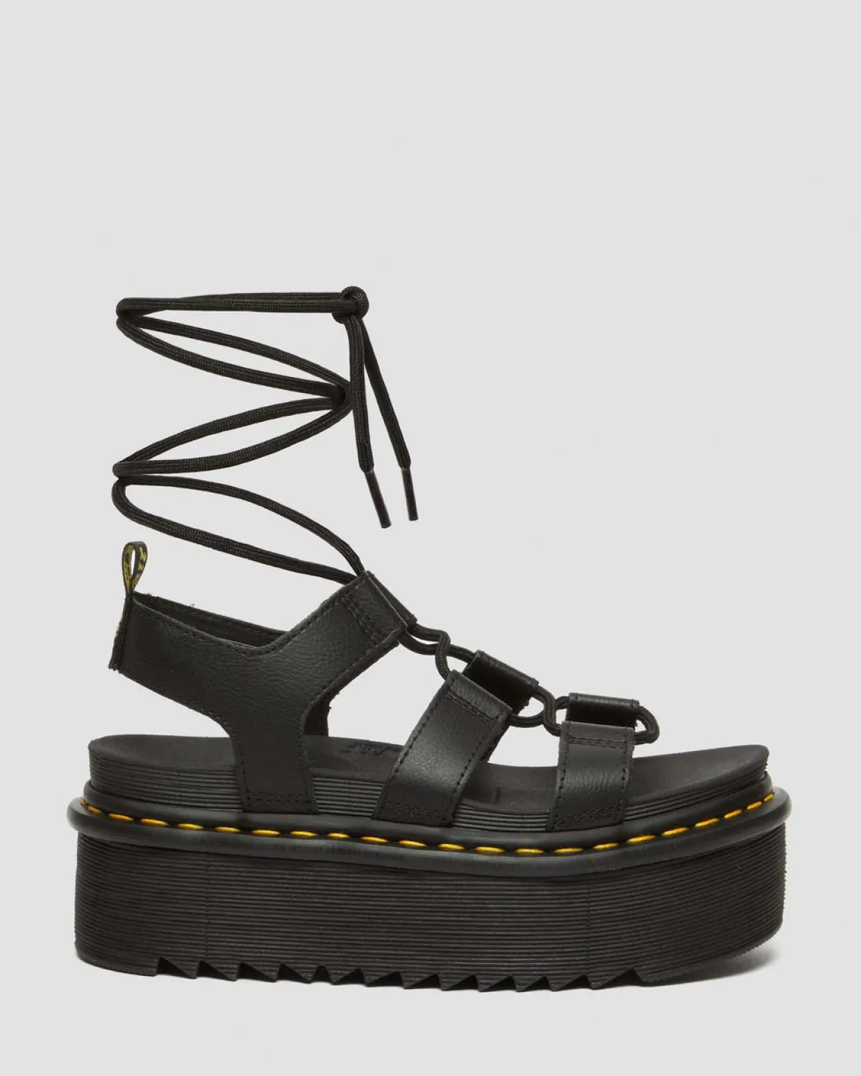Dr. Martens Sandales Plateformes En Cuir Nartilla Noir — Athena Online
