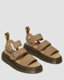 Dr. Martens Sandales Plateformes Gryphon En Cuir Tumbled Nubuck Savannah Tan — Tumbled Nubuck Clearance