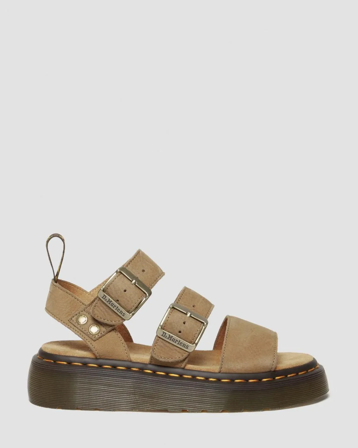 Dr. Martens Sandales Plateformes Gryphon En Cuir Tumbled Nubuck Savannah Tan — Tumbled Nubuck Clearance