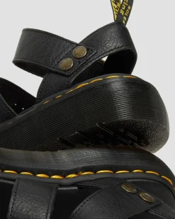 Dr. Martens Sandales Plateformes Gryphon En Cuir Noir — Pisa Online