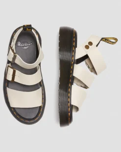 Dr. Martens Sandales Plateformes Gryphon En Cuir Beige texturé — Pisa Sale