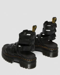 Dr. Martens Sandales Plateformes Montantes Ricki En Cuir Nappa Lux Noir — Nappa Lux Sale