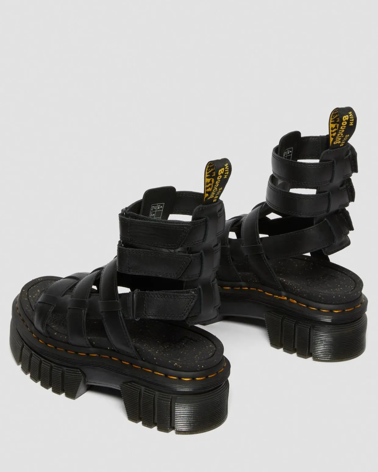Dr. Martens Sandales Plateformes Montantes Ricki En Cuir Nappa Lux Noir — Nappa Lux Sale