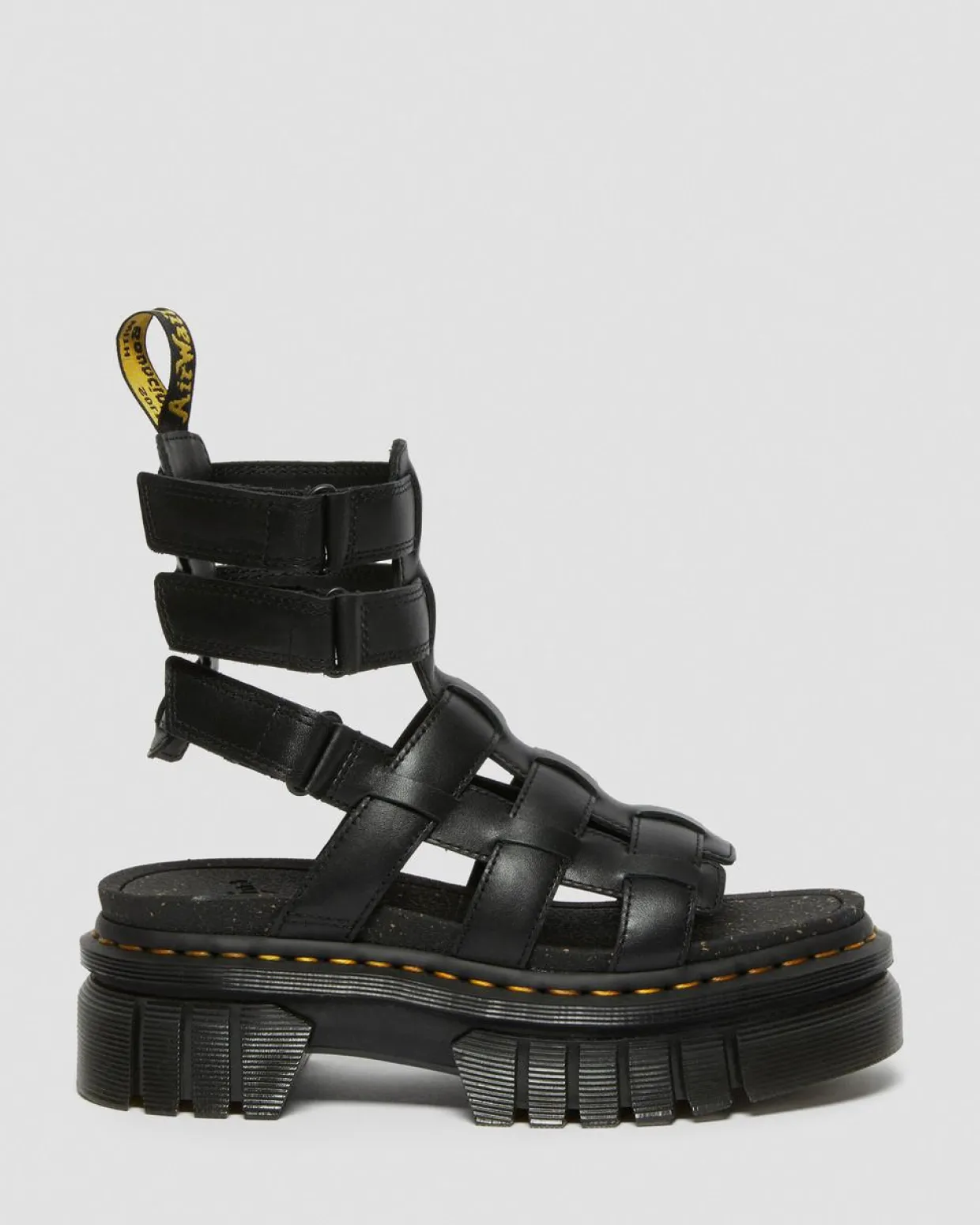 Dr. Martens Sandales Plateformes Montantes Ricki En Cuir Nappa Lux Noir — Nappa Lux Sale