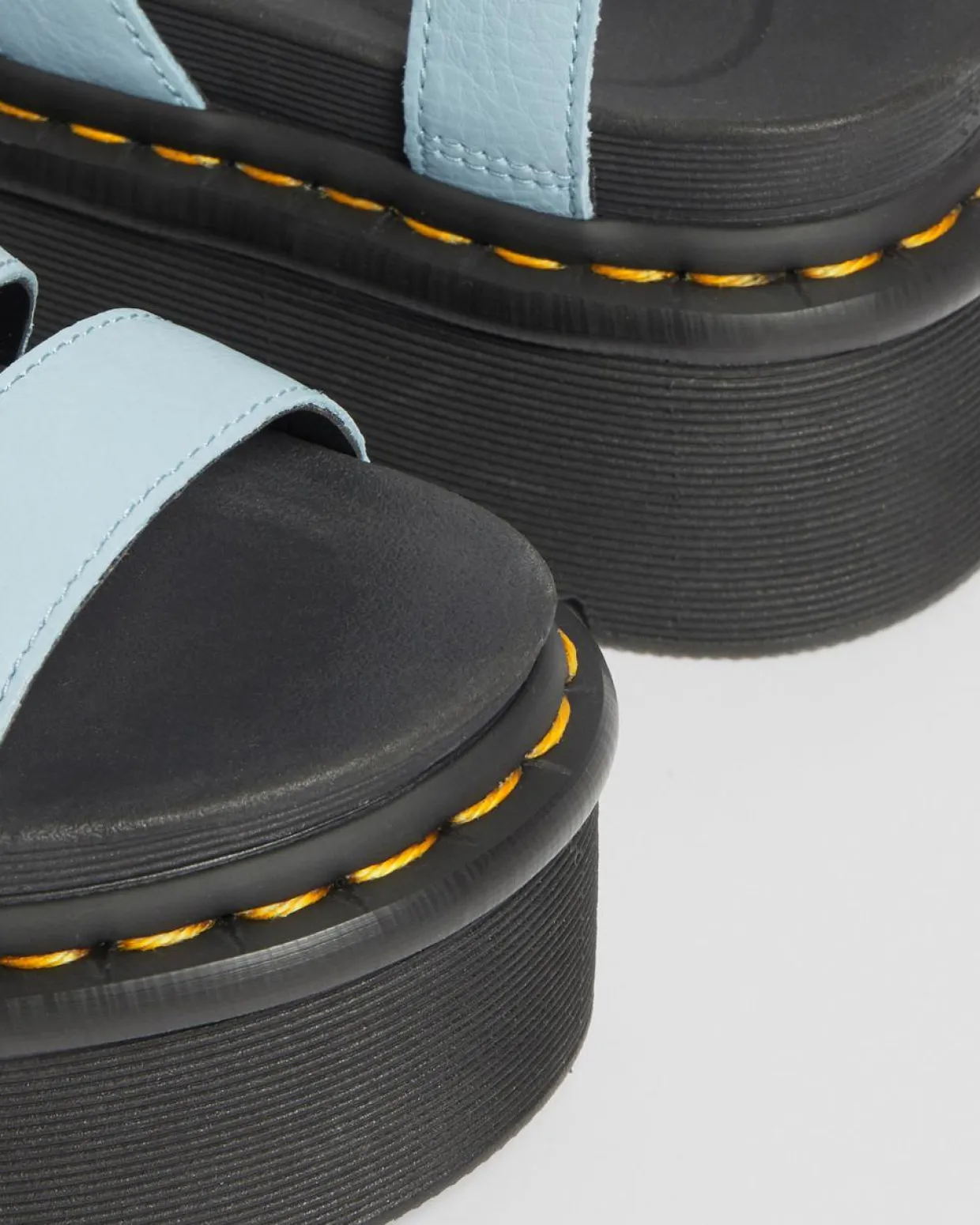 Dr. Martens Sandales Plateformes Quad Blaire En Cuir Pisa à Brides Bleu — Pisa Flash Sale