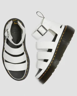 Dr. Martens Sandales Plateformes Quad Clarissa II En Cuir Milled Nappa Blanc — Milled Nappa Shop