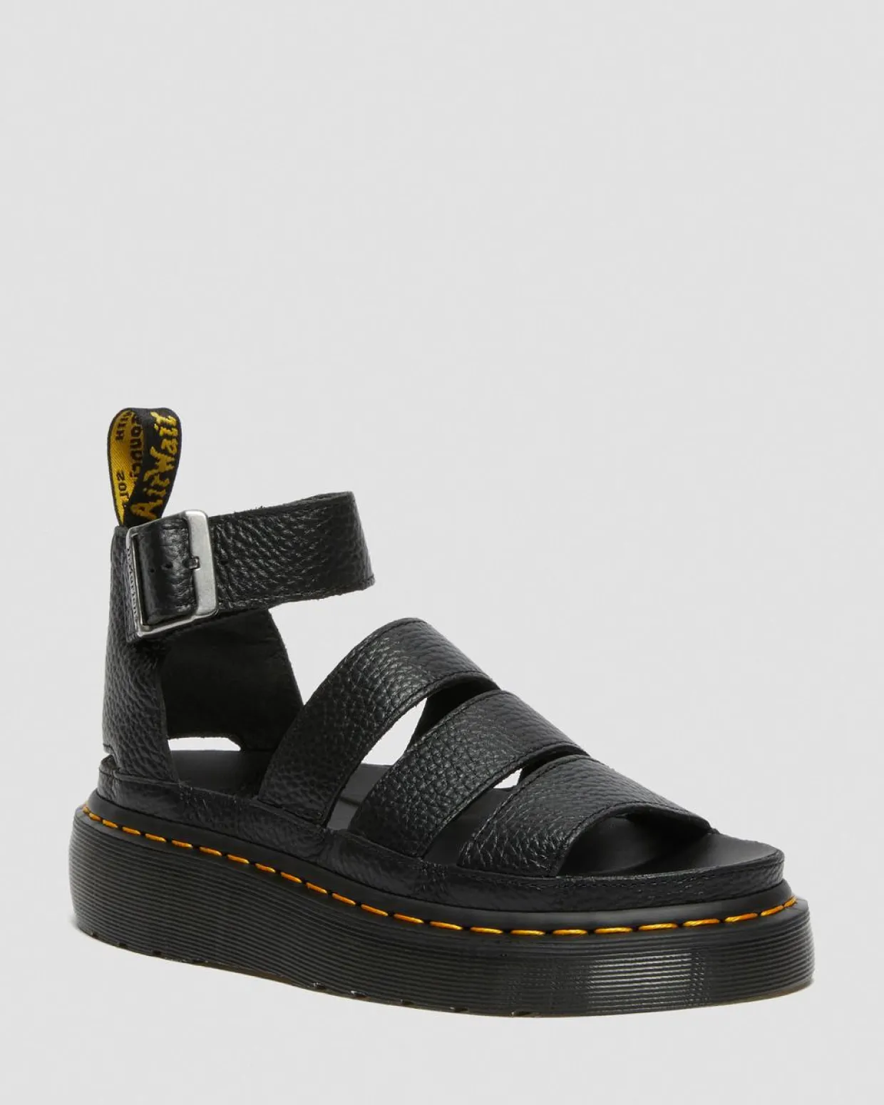 Dr. Martens Sandales Plateformes Quad Clarissa II En Cuir Milled Nappa Noir — Milled Nappa Sale