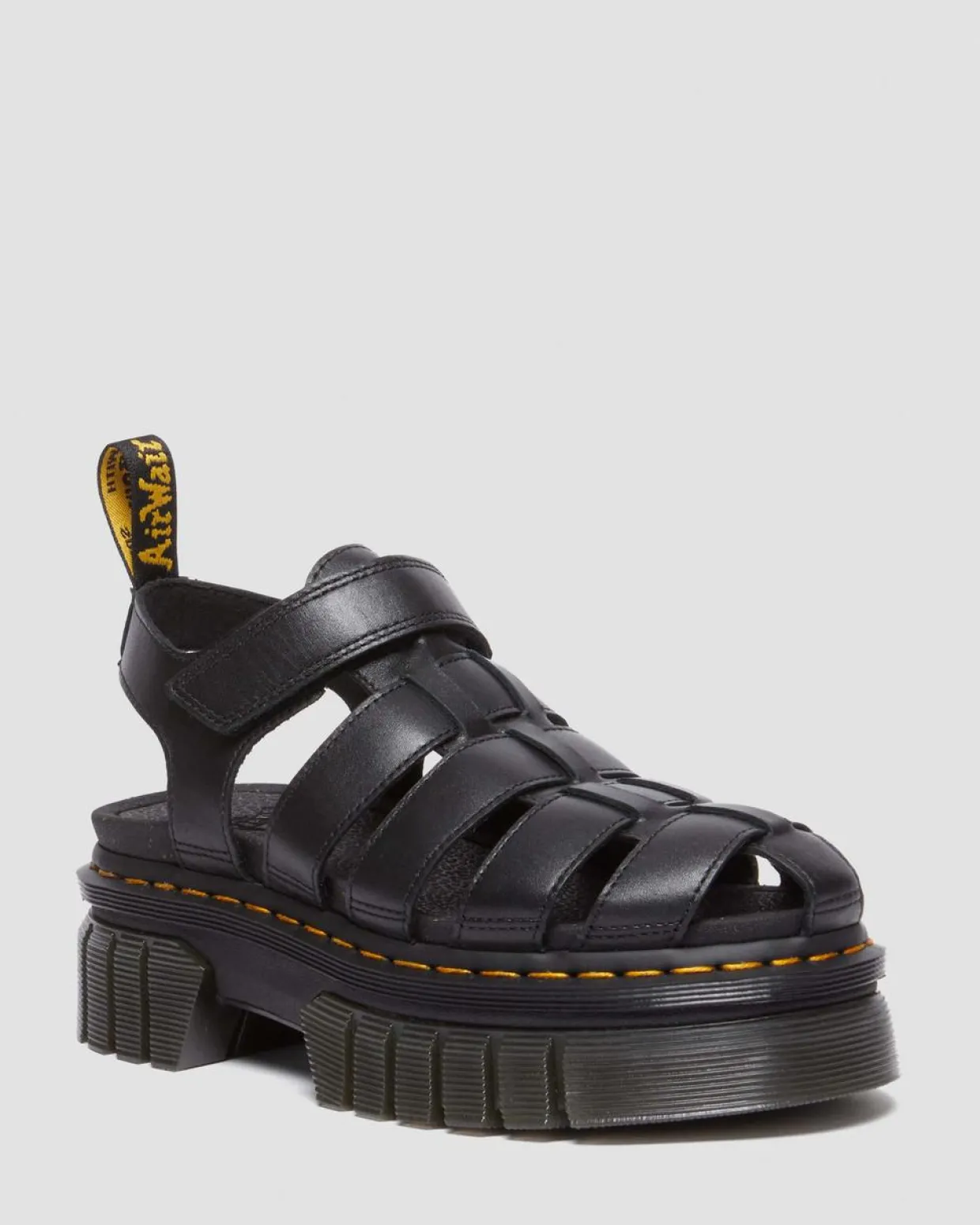 Dr. Martens Sandales Plateformes Ricki Fisherman Noir — Nappa Lux Shop