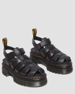 Dr. Martens Sandales Plateformes Ricki Fisherman Noir — Nappa Lux Shop