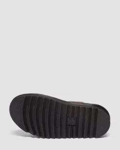 Dr. Martens Sandales Plateformes Voss II En Cuir Effet Vieilli Black+Fondant Pink — Two Tone Rub Off Hot
