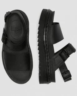 Dr. Martens Sandales Voss En Cuir Hydro à Brides Noir — Hydro Leather Cheap