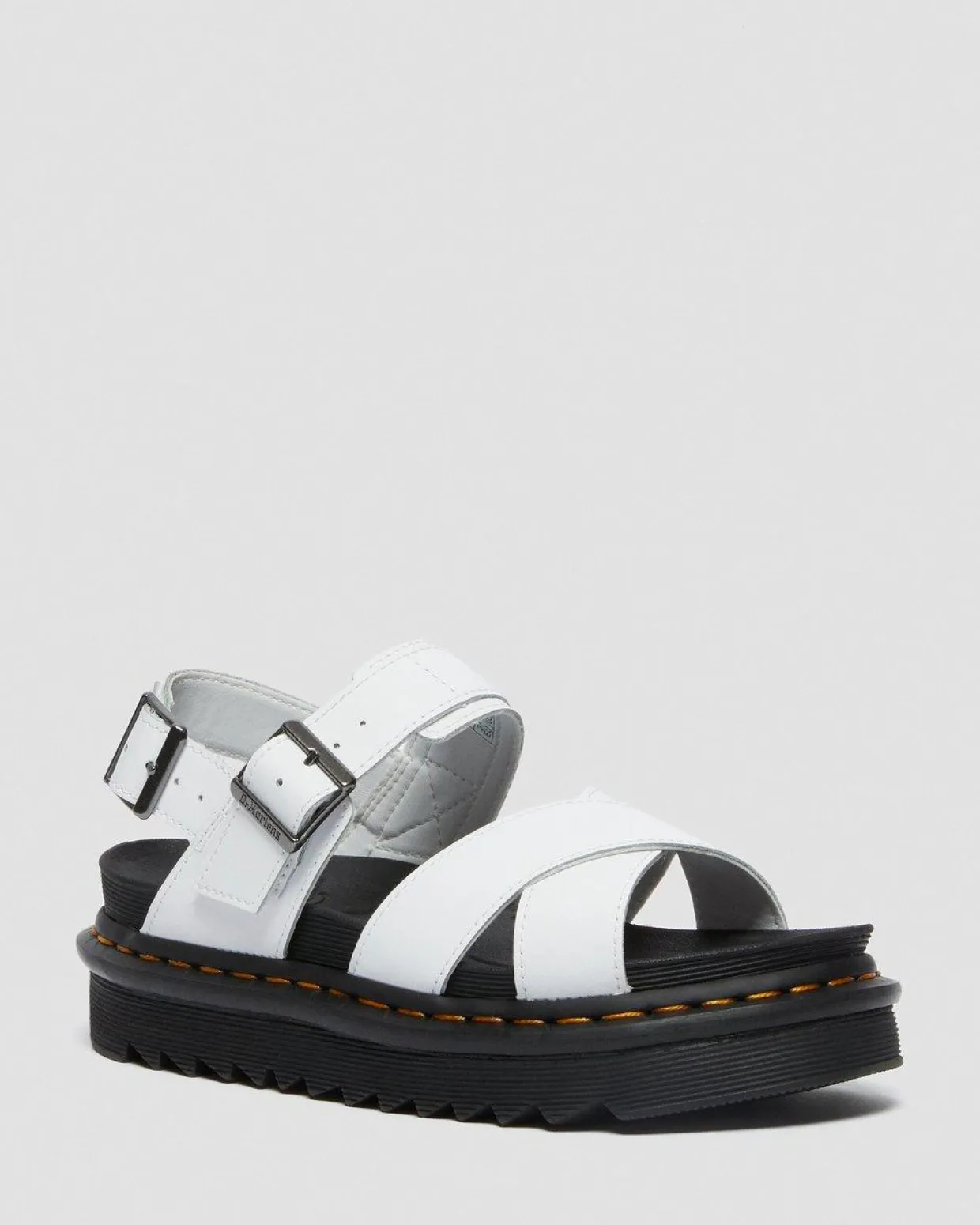 Dr. Martens Sandales Voss II En Cuir Hydro à Brides Blanc — Hydro Leather Shop