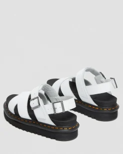 Dr. Martens Sandales Voss II En Cuir Hydro à Brides Blanc — Hydro Leather Shop
