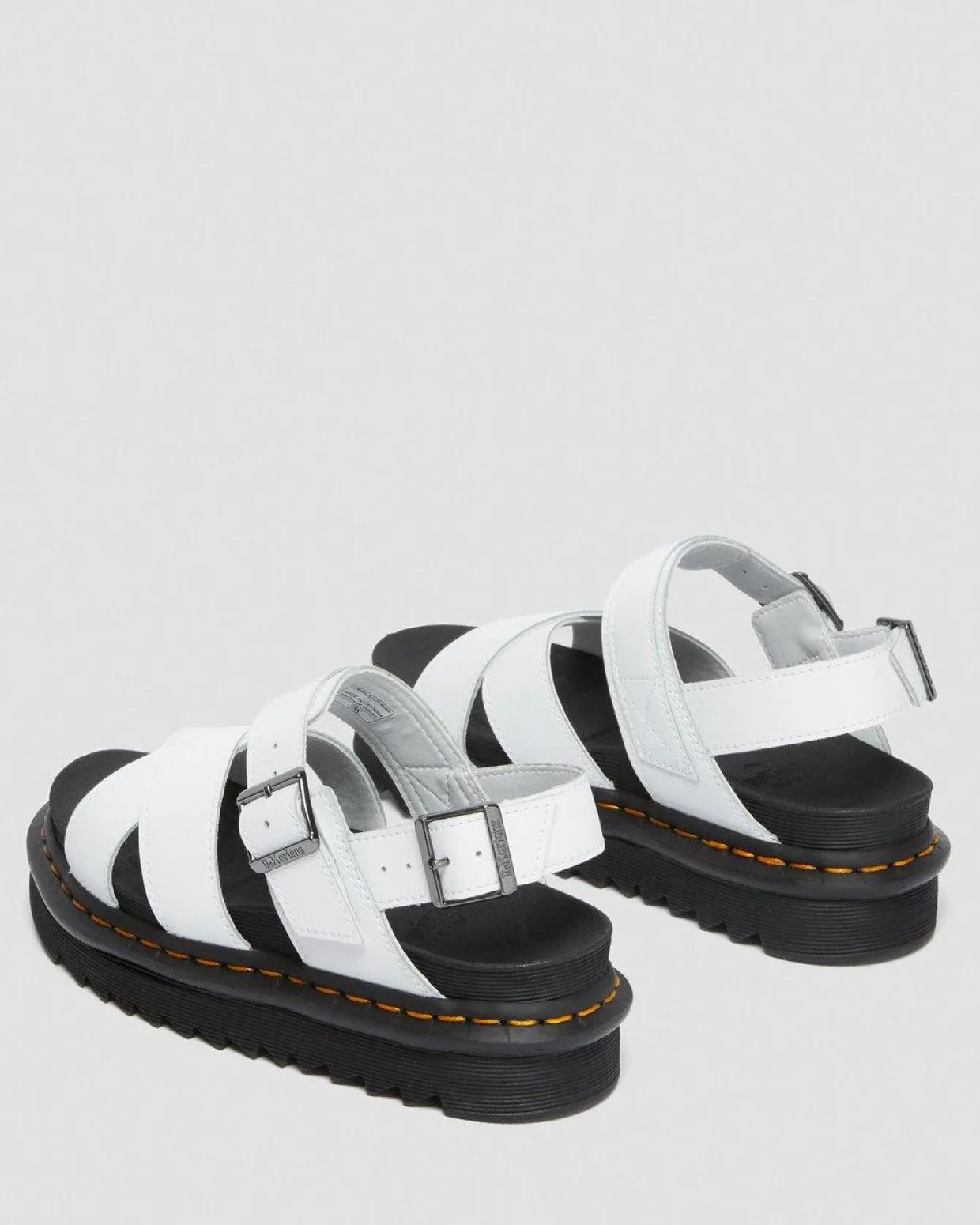 Dr. Martens Sandales Voss II En Cuir Hydro à Brides Blanc — Hydro Leather Shop