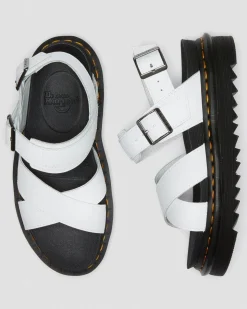 Dr. Martens Sandales Voss II En Cuir Hydro à Brides Blanc — Hydro Leather Shop