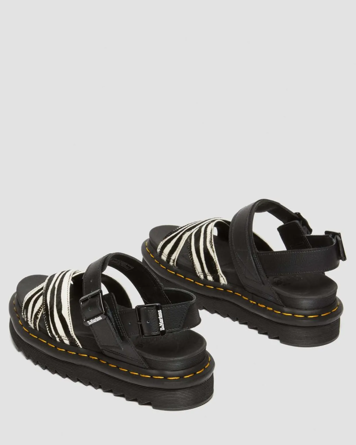 Dr. Martens Sandales Voss II En Hair-On à Imprimé Zèbre BLACK+ZEBRA PRINT Outlet