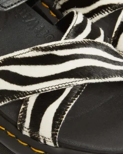 Dr. Martens Sandales Voss II En Hair-On à Imprimé Zèbre BLACK+ZEBRA PRINT Outlet