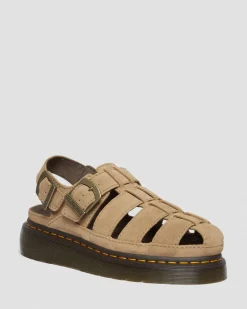Dr. Martens Sandales Wrenlie En Daim Bronx Savannah Tan — Bronx Suede Discount