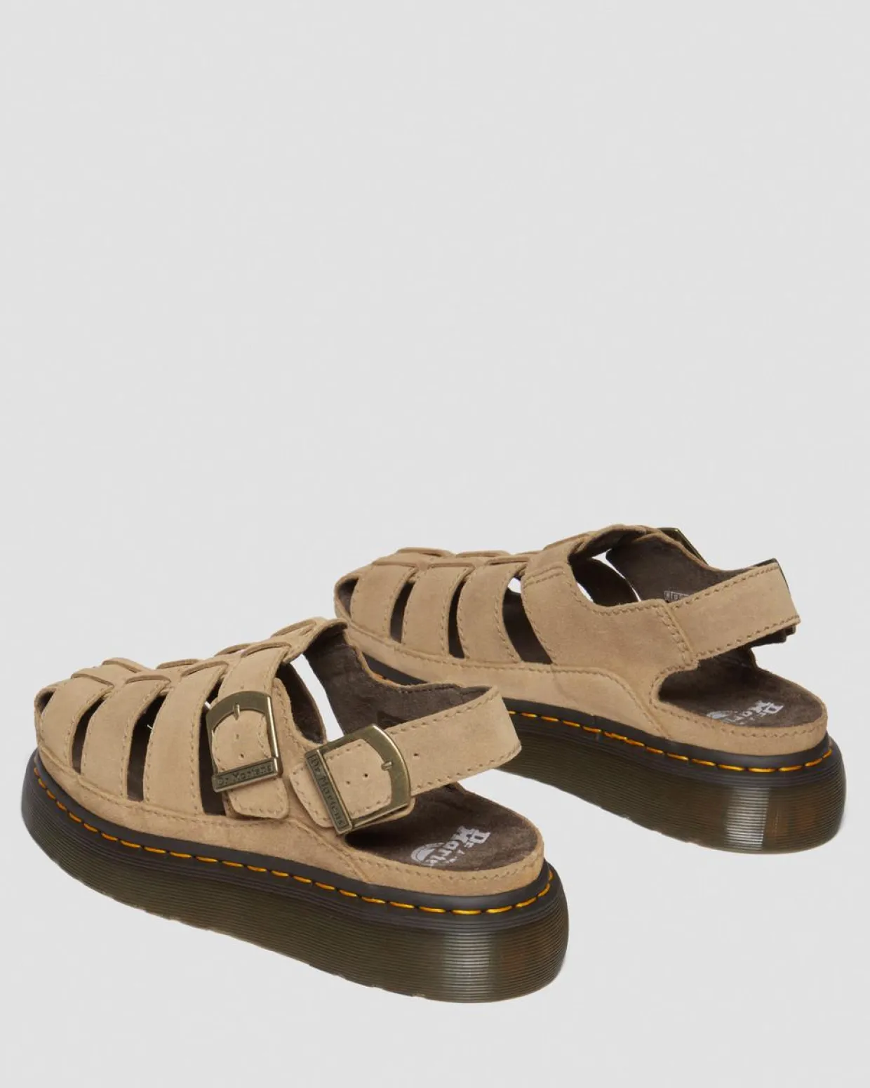Dr. Martens Sandales Wrenlie En Daim Bronx Savannah Tan — Bronx Suede Discount
